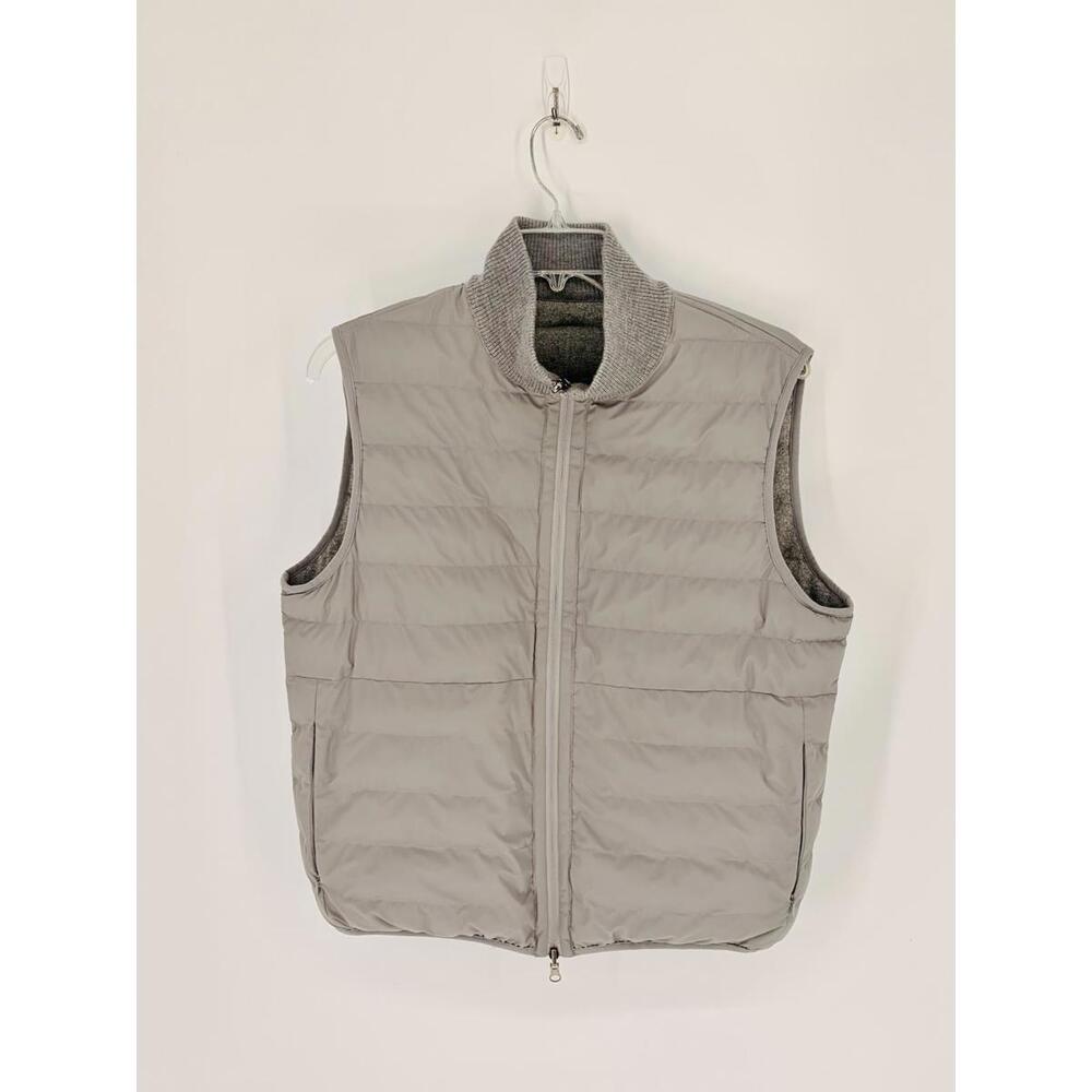 Vintage Quilted Puffer Vest‎ Relaxed Fit Medium Nylon Gray